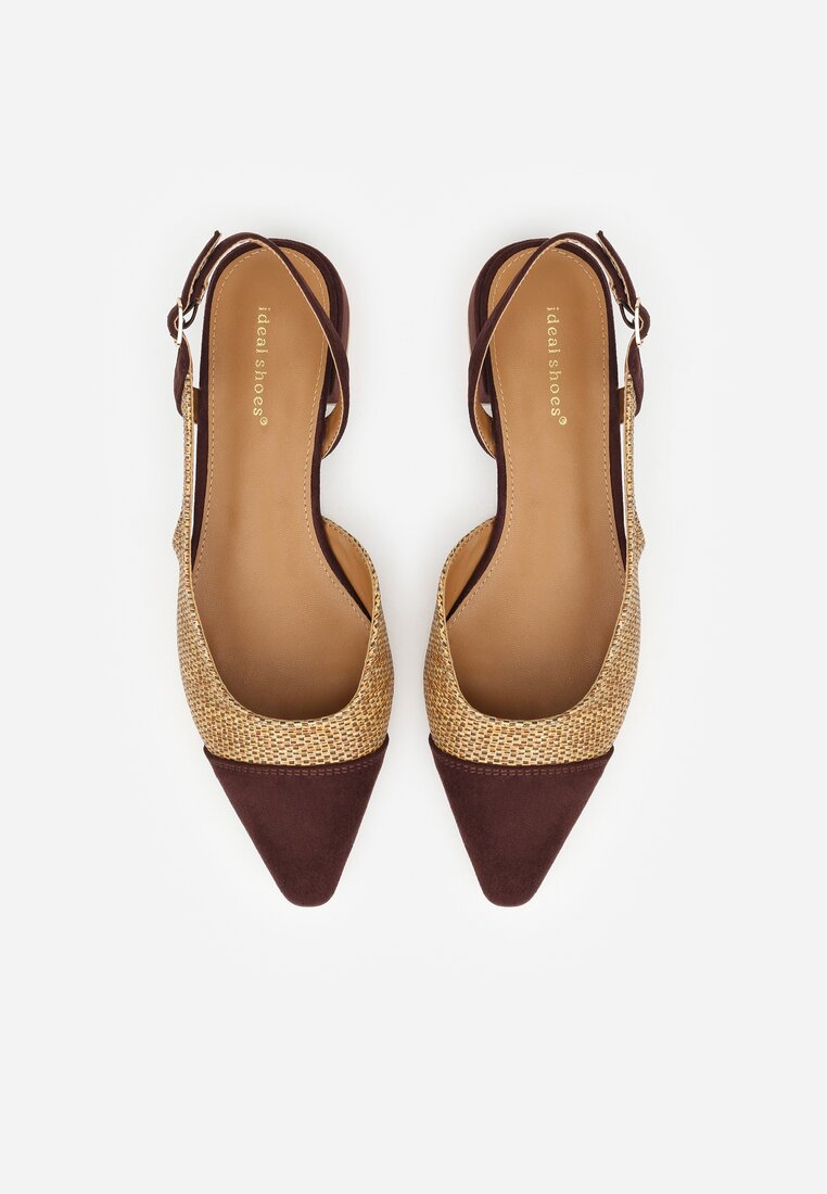 Brązowe Sandały Ozdobione Plecionką Magicgriddle