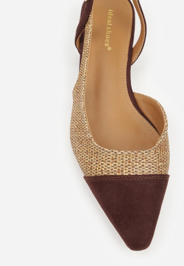 Brązowe Sandały Ozdobione Plecionką Magicgriddle