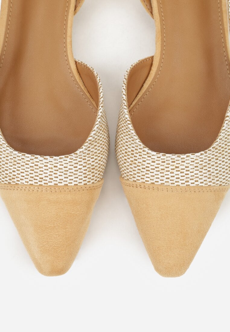 Beżowe Sandały Ozdobione Plecionką Magicgriddle