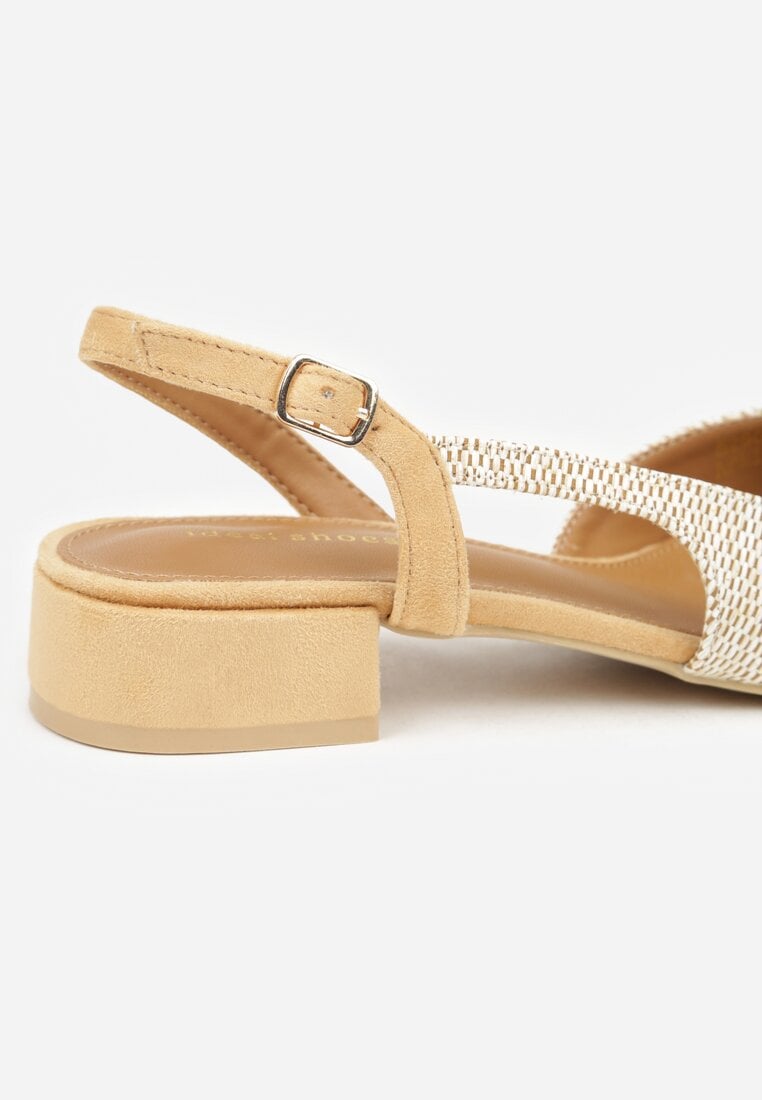 Beżowe Sandały Ozdobione Plecionką Magicgriddle