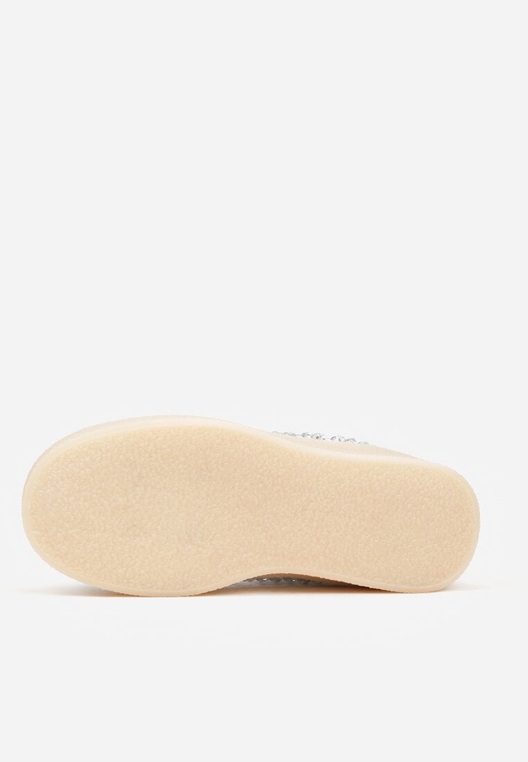 Szare Sneakersy na Platformie z Cyrkoniami Moonblaze