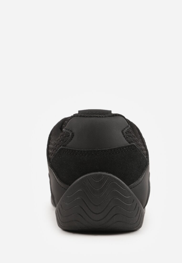 Czarne Sneakersy z Geometrycznym Wzorem Elrineth