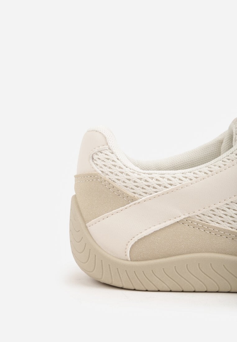 Beżowe Sneakersy z Geometrycznym Wzorem Elrineth