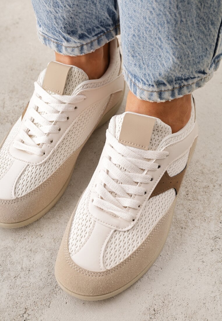 Brązowe Sneakersy z Geometrycznym Wzorem Elrineth