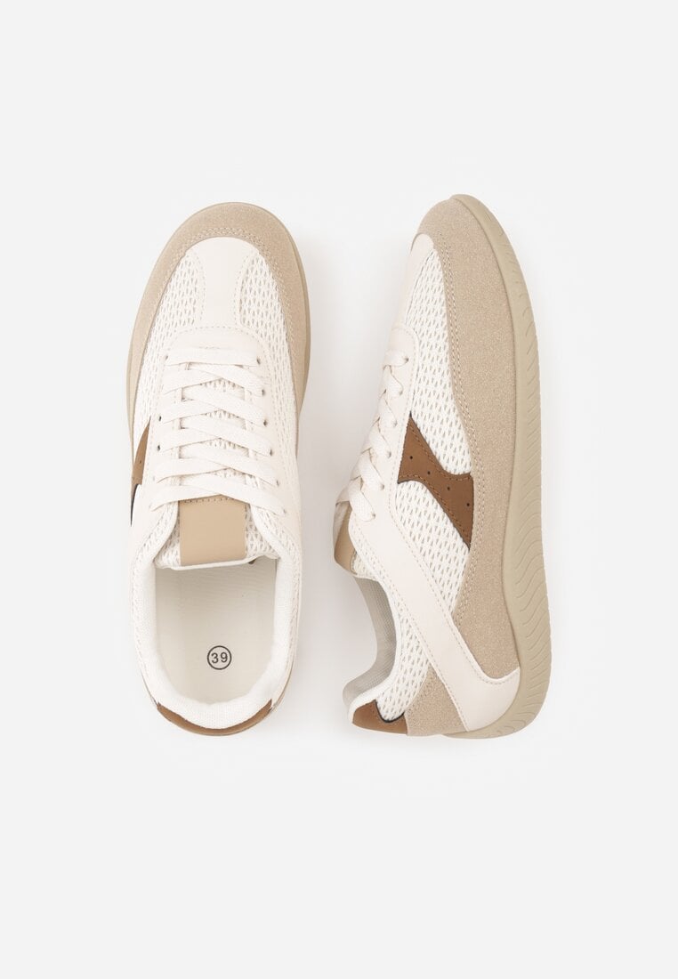 Brązowe Sneakersy z Geometrycznym Wzorem Elrineth