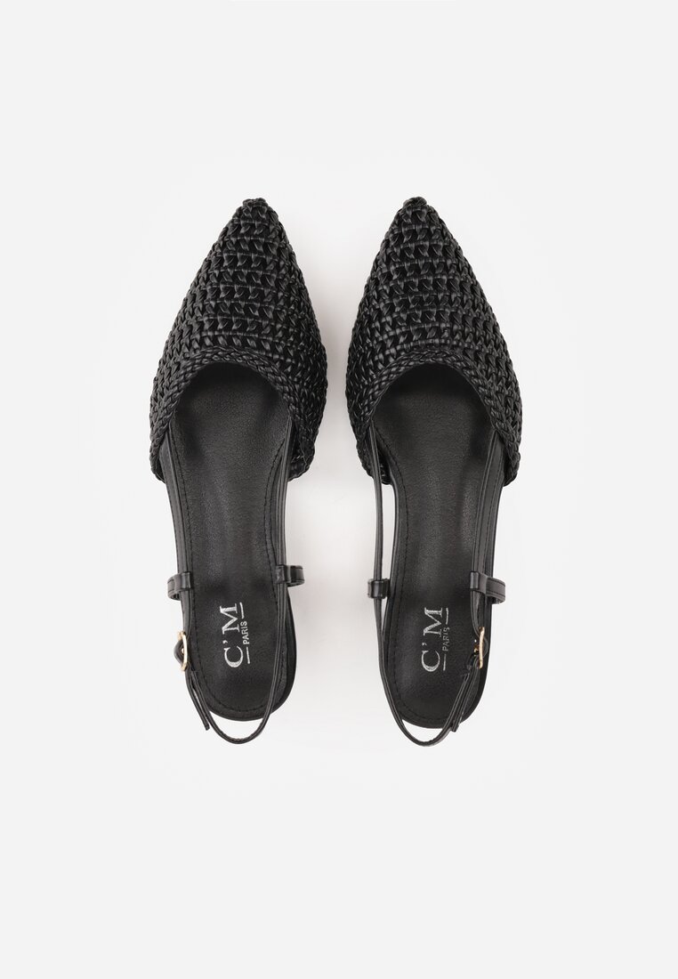 Czarne Sandały z Plecioną Cholewką Triscan