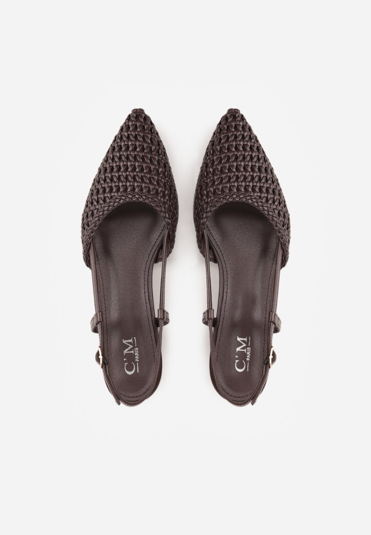 Brązowe Sandały z Plecioną Cholewką Triscan