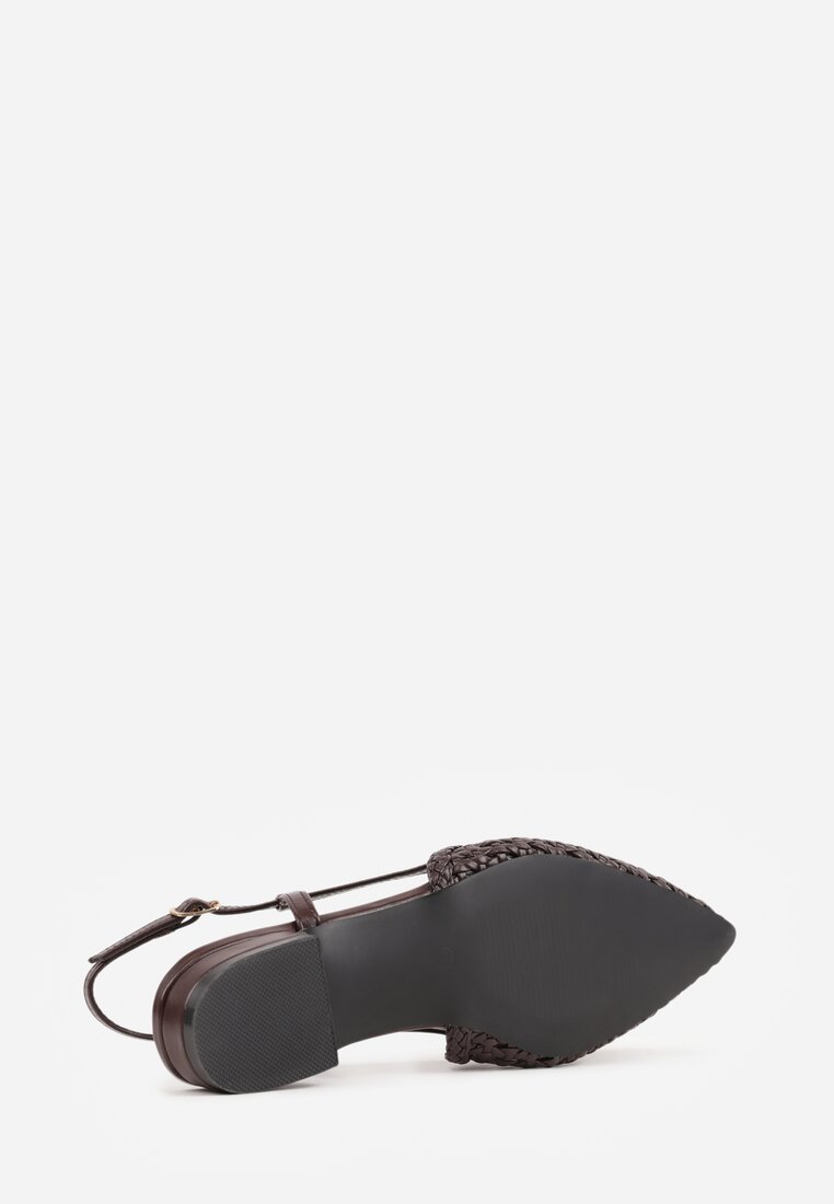 Brązowe Sandały z Plecioną Cholewką Triscan