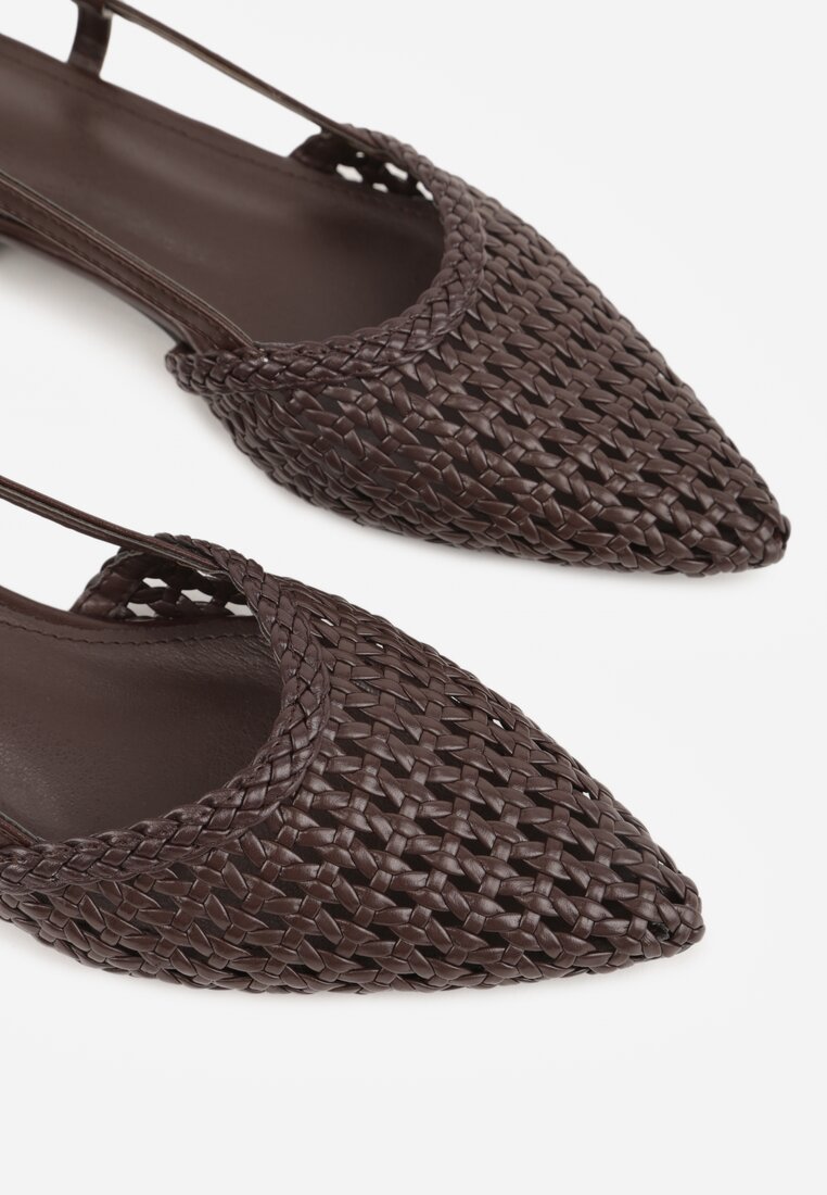 Brązowe Sandały z Plecioną Cholewką Triscan