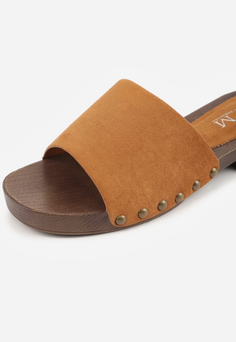 Brązowe Klapki z Nitami Lephiaphe