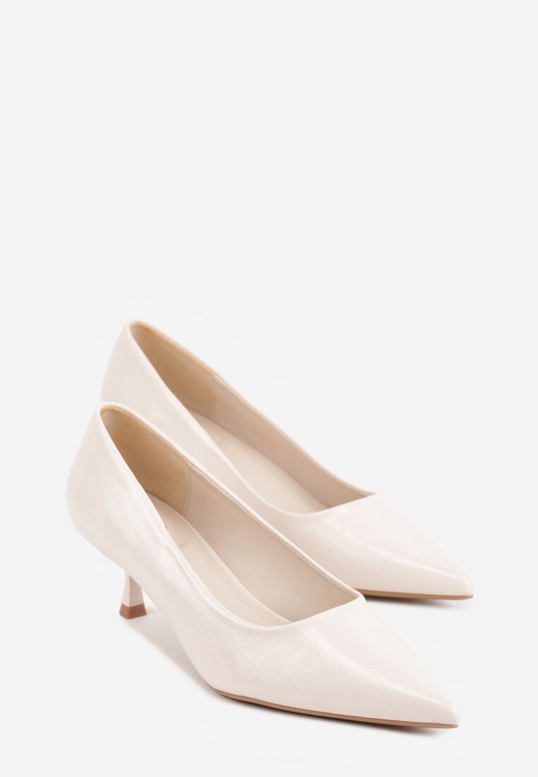 Beżowe Czółenka na Kaczuszce Rhaepheme