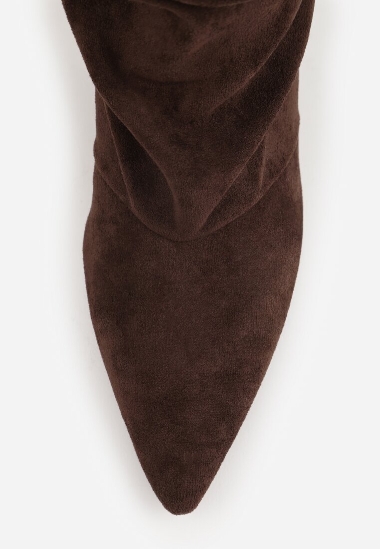 Brązowe Botki na Szpilce Typu Slouchy Anitai
