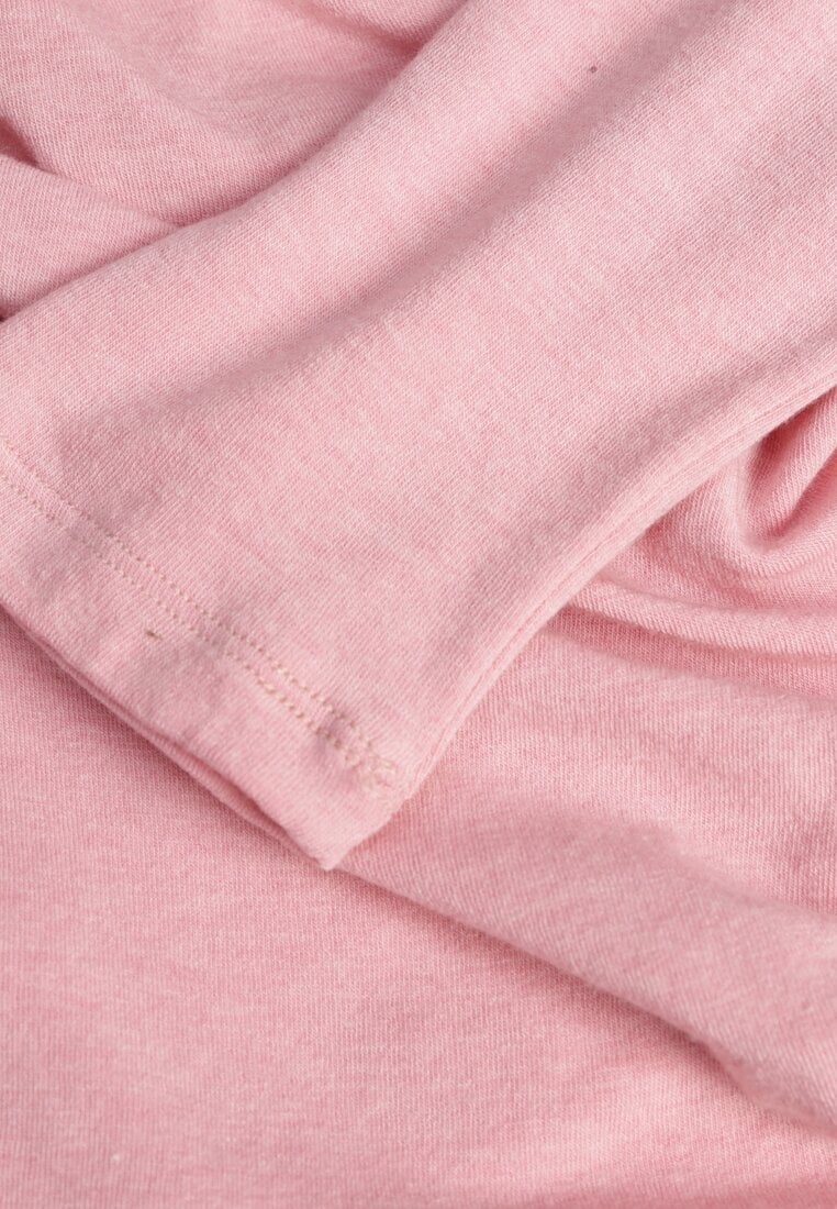 Różowa Marszczona Bluzka z Bawełną i Dekoltem w Łódkę Orinlia