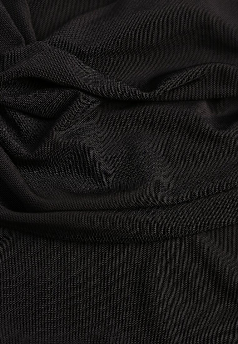 Czarna Sukienka VICES Bodycon z Siateczki z Wiązaniem na Plecach Urilryss