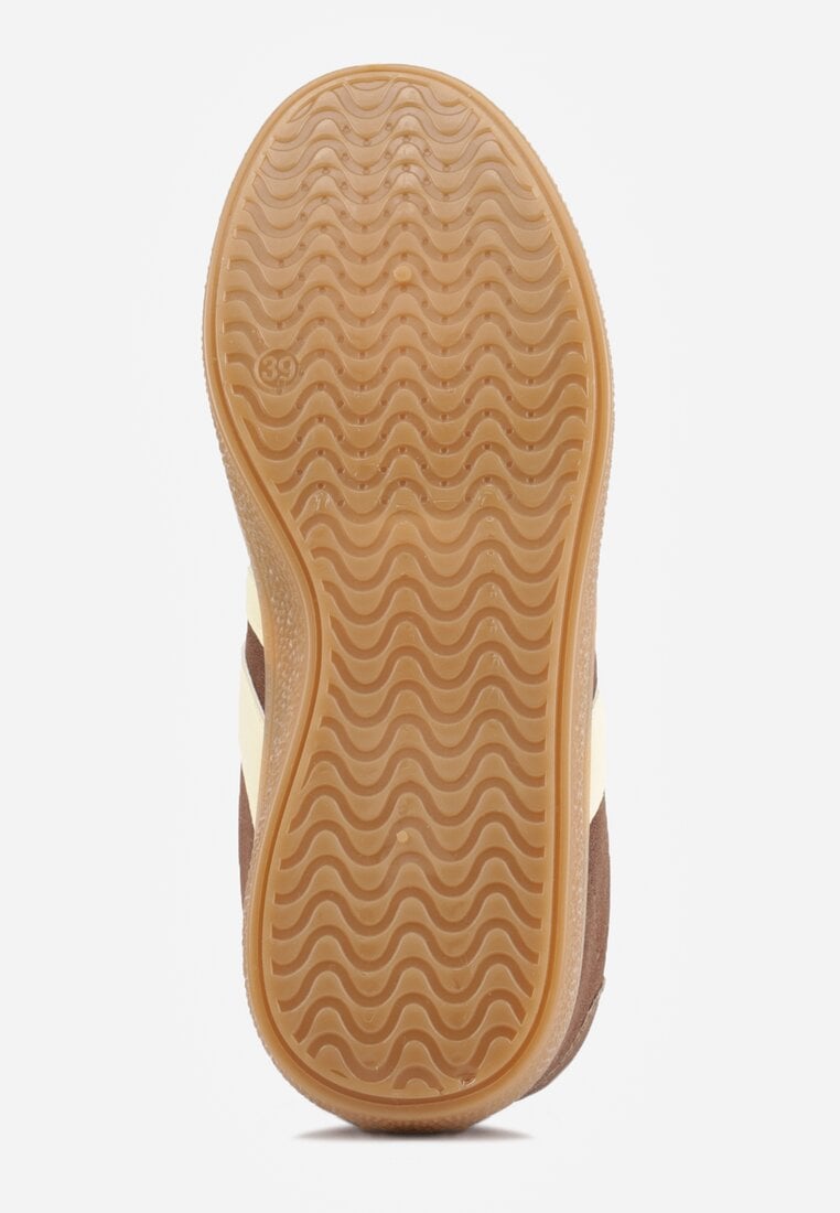 Brązowe Sneakersy Typu Tenisówki Ozdobione Koralikami Daemeli