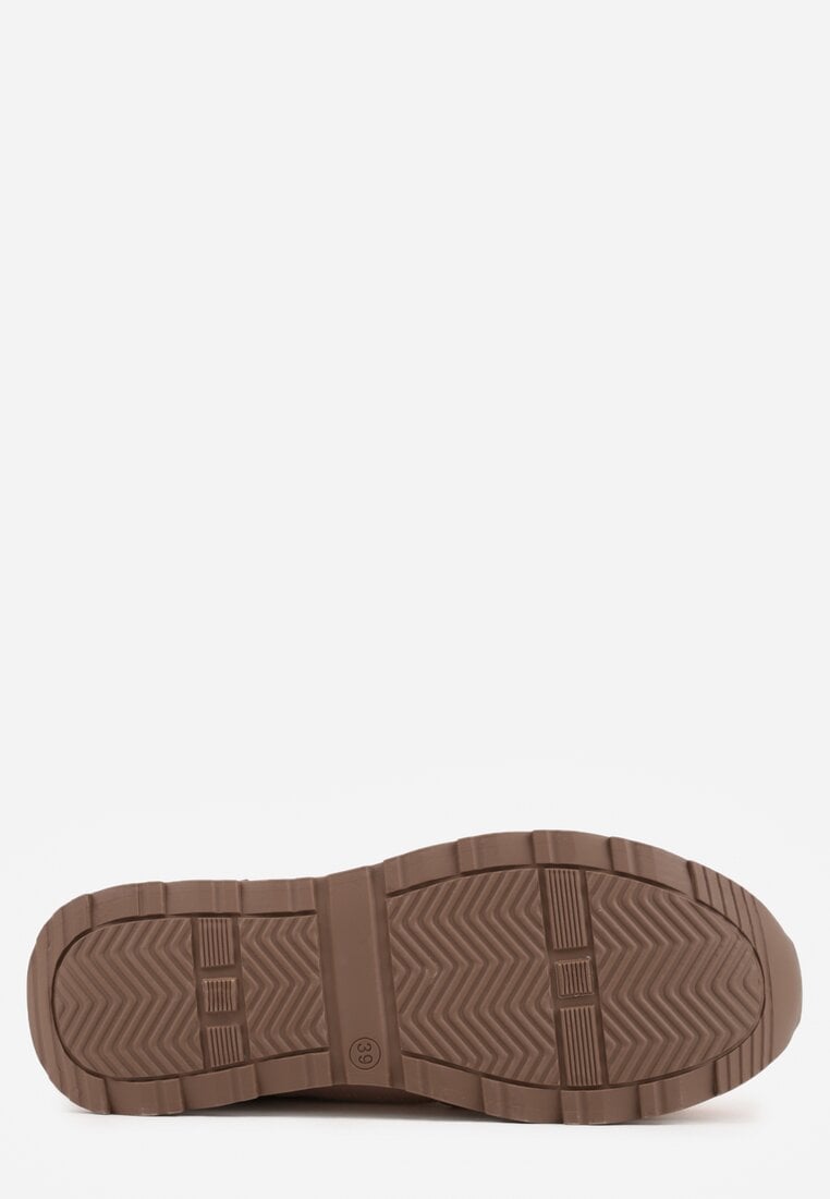 Różowe Sneakersy na Platformie z Tweedowym Zdobieniem i Perforacją Dioseleia