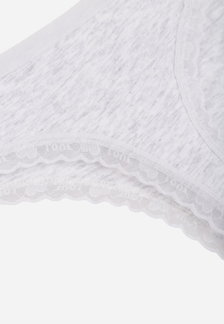 Szare Majtki Stringi z Bawełną z Koronką Aethimilia