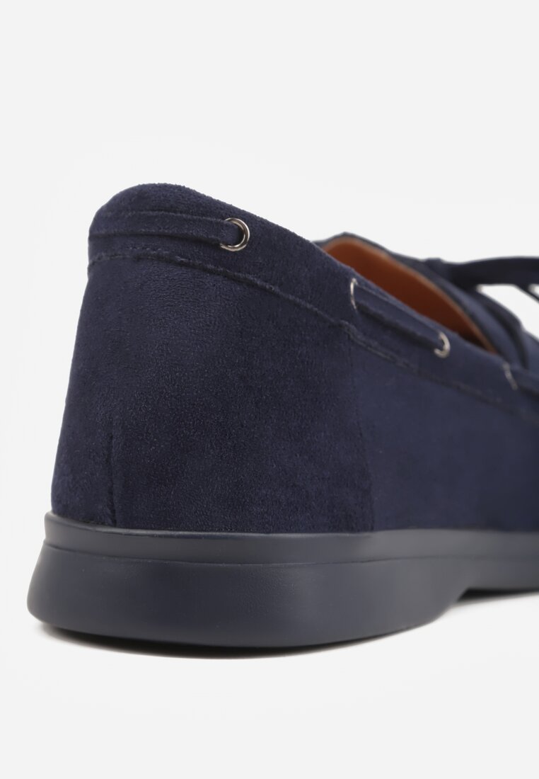 Niebieskie Mokasyny ze Sznurkiem i Kokardą Samiphia