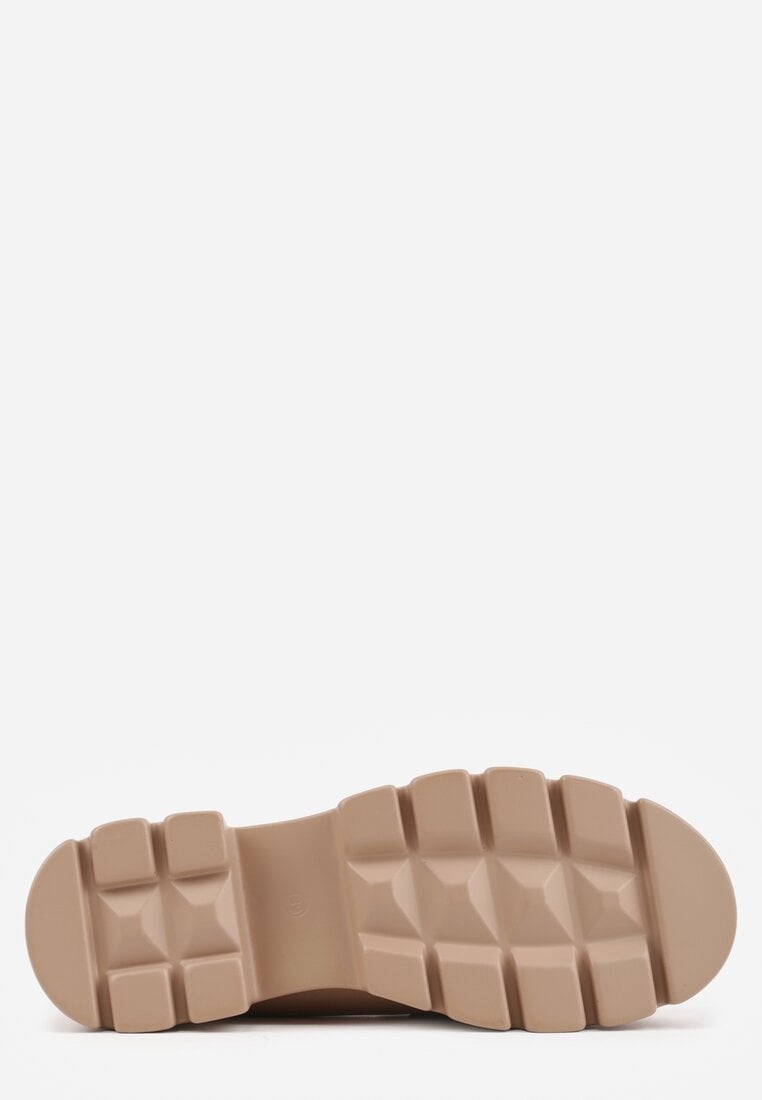 Ciemnobeżowe Mokasyny na Platformie z Tłoczeniem Guinelle