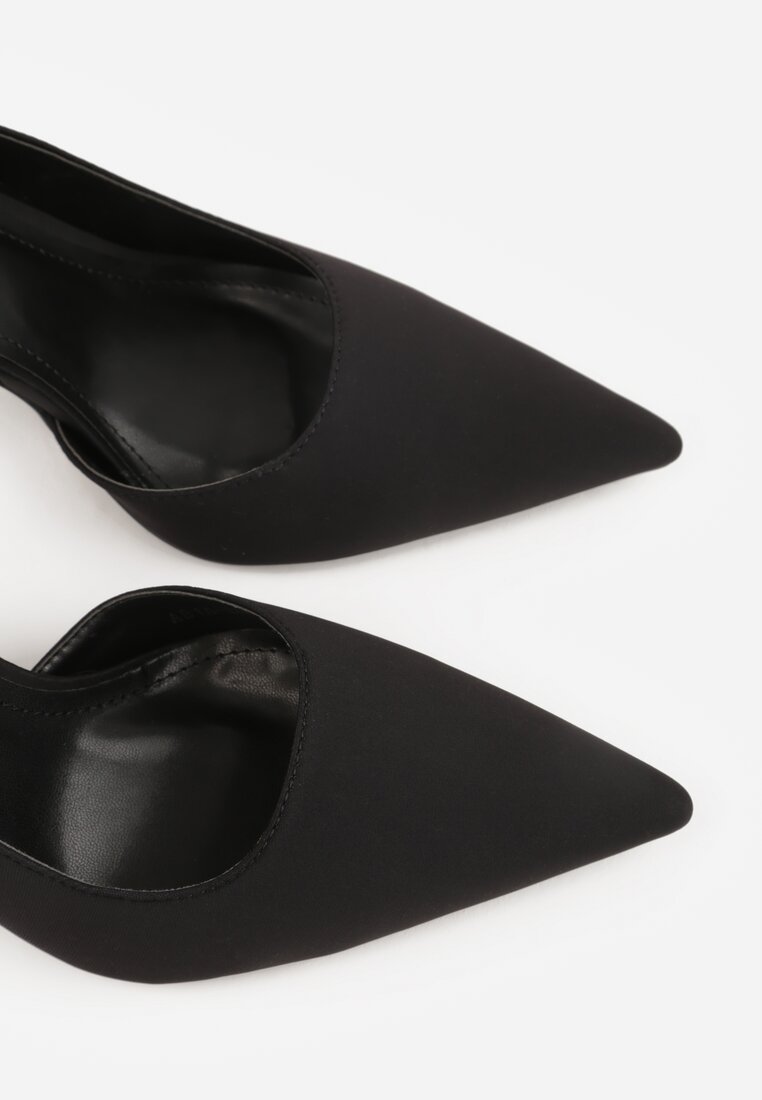 Czarne Casualowe Sandały na Szpilce Typu Slingback Lamigonia