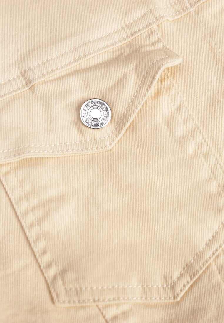 Beżowa Jeansowa Kurtka z Bawełny Perilopei