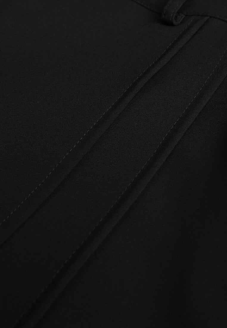 Czarne Asymetryczne Eleganckie Spódnico-Szorty High Waist Tinetha