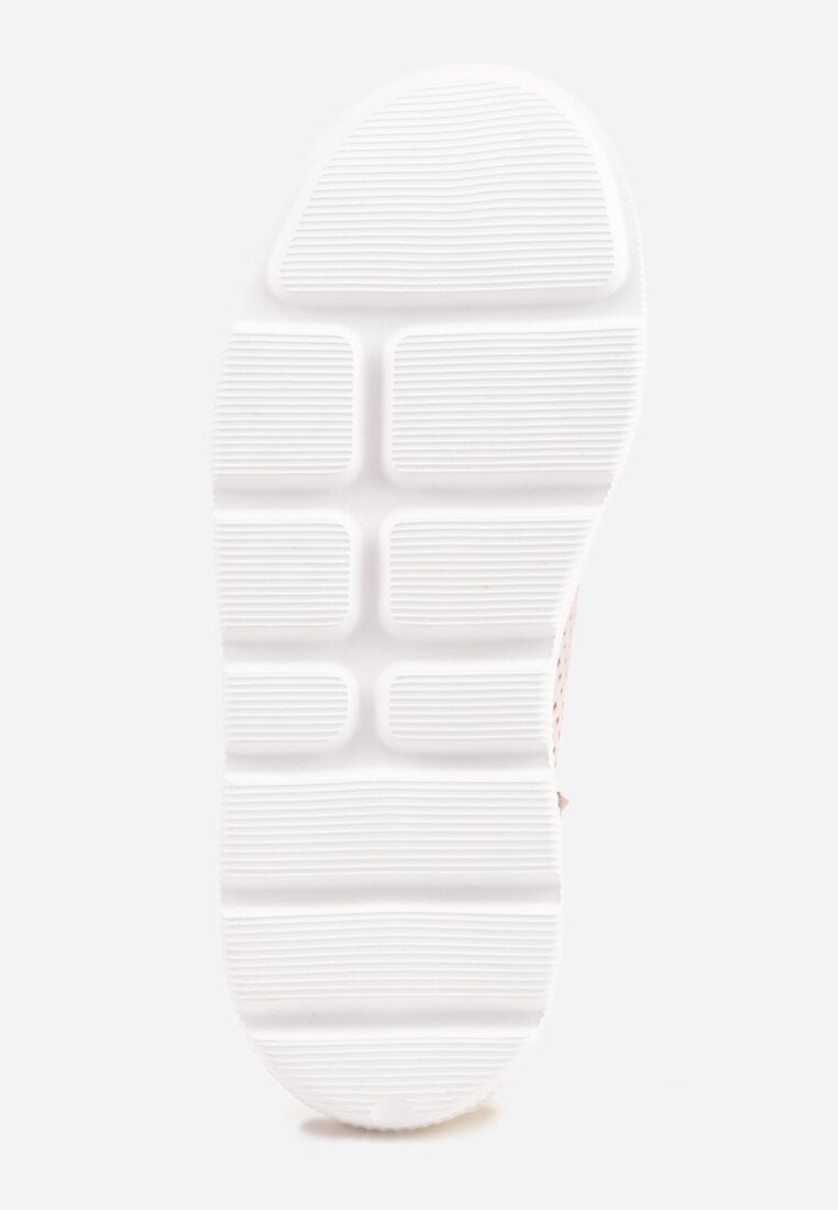 Różowe Perforowane Sneakersy ze Skóry Naturalnej na Platformie i Koturnie Risyla