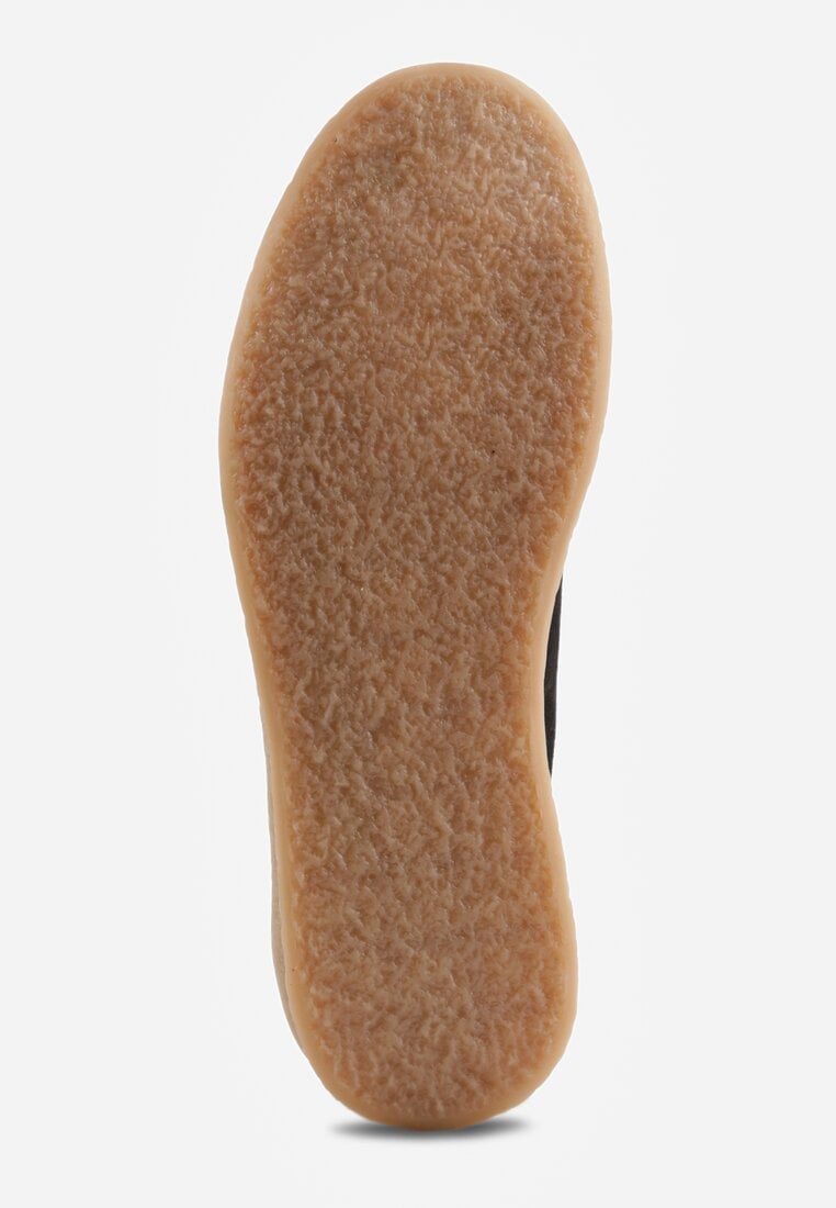 Czarne Półbuty z Zamszu Naturalnego ze Skórzaną Wkładką i Przeszyciami Oaraneva