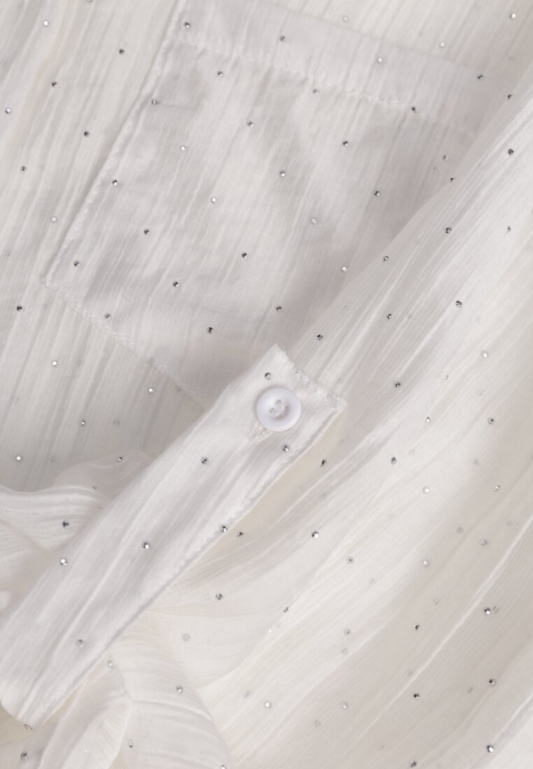 Biała Prześwitująca Koszula z Cyrkoniami Arialle