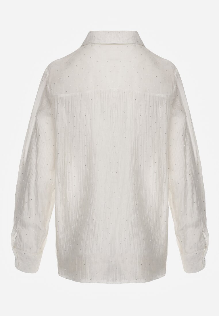 Biała Prześwitująca Koszula z Cyrkoniami Arialle