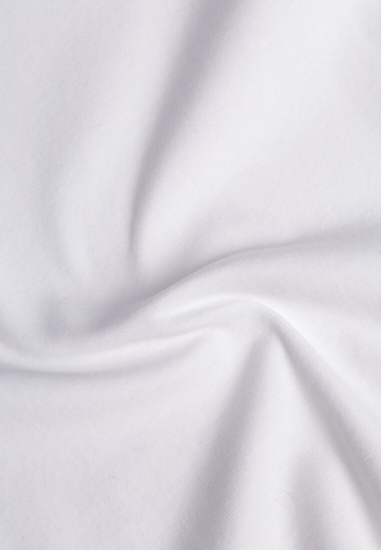 Biały T-shirt z Bawełny Ozdobiony Cyrkoniami Kallochis