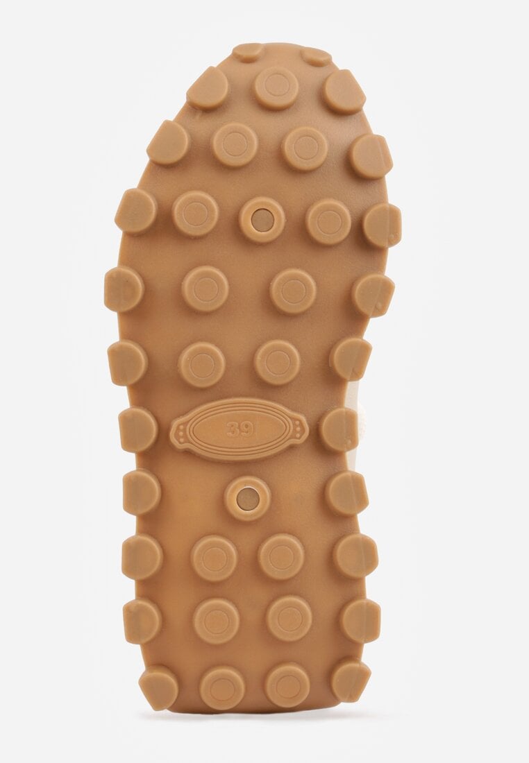 Beżowe Sneakersy na Platformie Ozdobionej Tłoczeniem Zerla