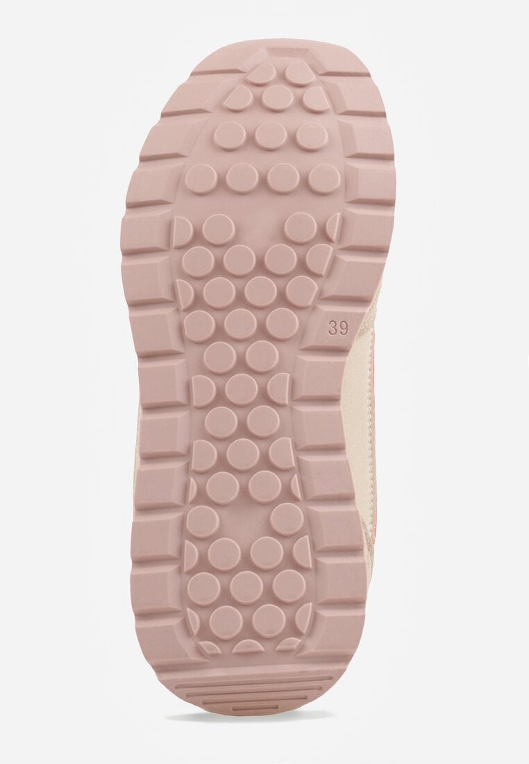 Ciemnobeżowe Sneakersy z Siateczką i Modnymi Wstawkami Corona