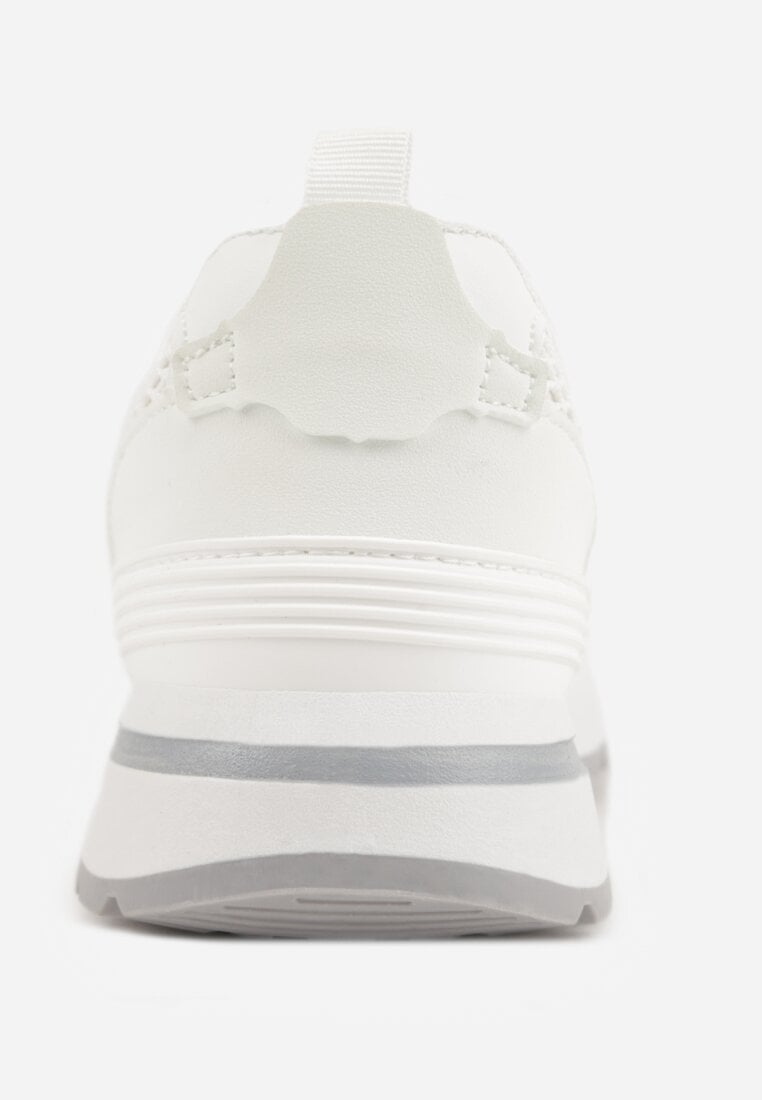 Białe Sneakersy z Siateczką i Modnymi Wstawkami Corona