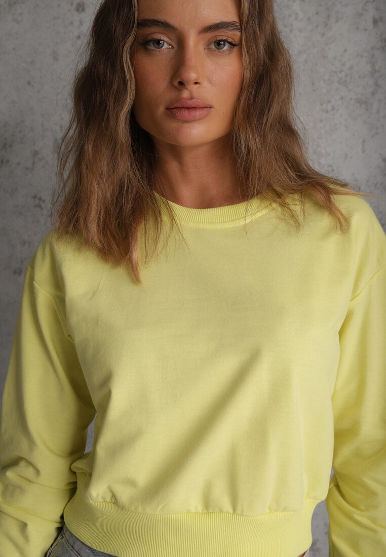 Jasnozielona Bluza z Bawełną ze Ściągaczami przy Rękawach i w Pasie Alberia