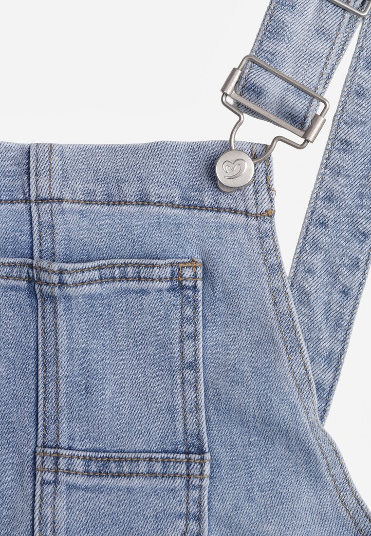 Niebieskie Jeansy Ogrodniczki z Nogawką Balloon z Bawełną Vimalliene