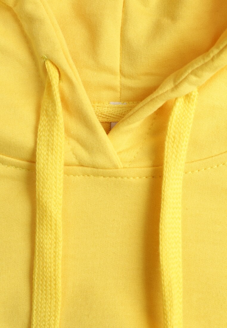 Żółta Bluza z Kapturem i Bawełną Ozdobiona Ściągaczami Evianae