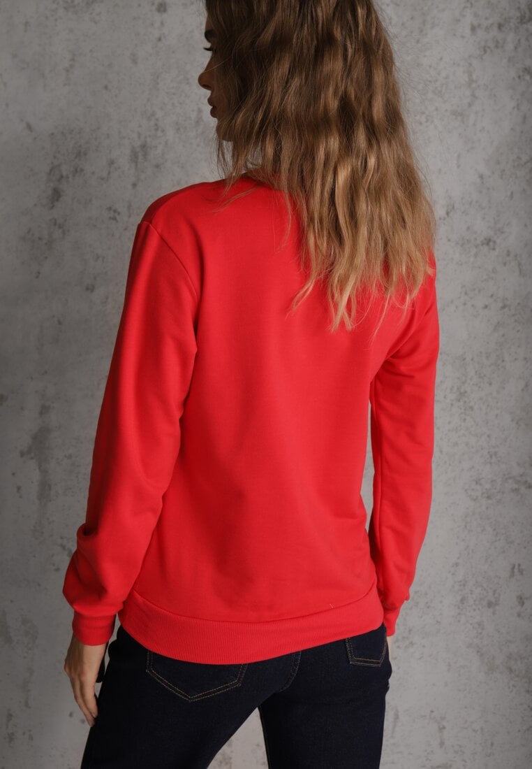 Czerwona Casualowa Bluza z Bawełną Akko