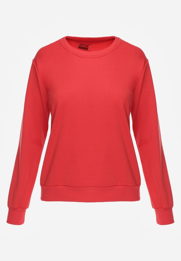 Czerwona Casualowa Bluza z Bawełną Akko