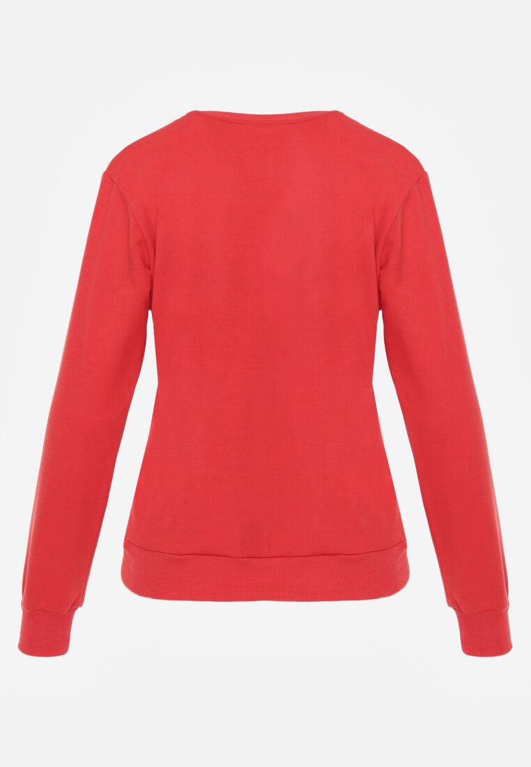Czerwona Casualowa Bluza z Bawełną Akko