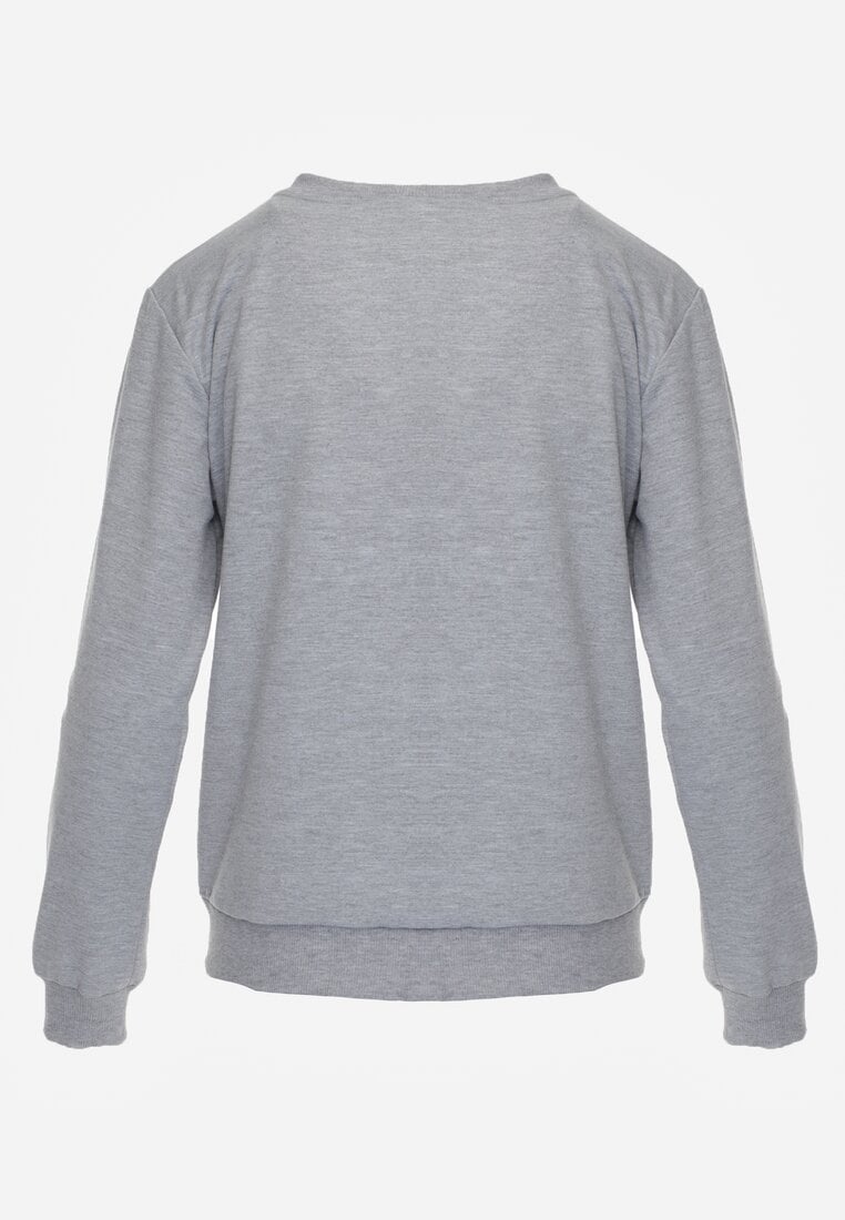 Szara Casualowa Bluza z Bawełną Akko