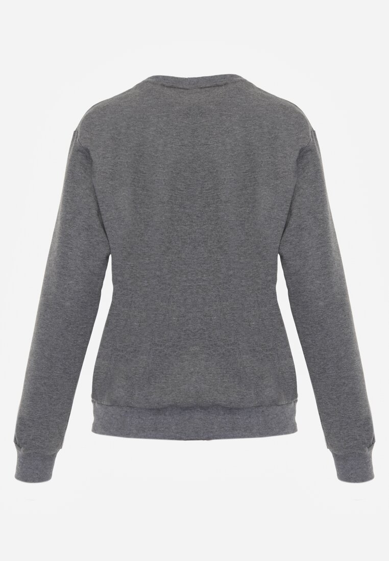 Ciemnoszara Casualowa Bluza z Bawełną Akko
