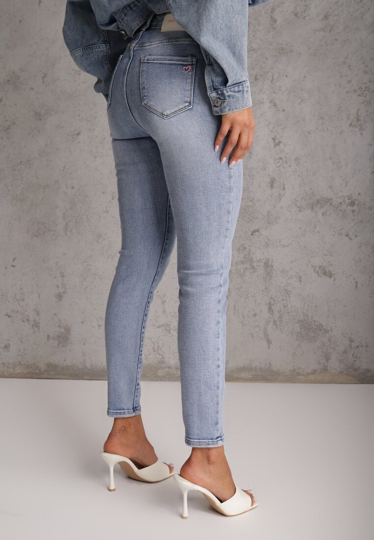 Niebieskie Jeansy Typu Skinny z Bawełny Nevitaes