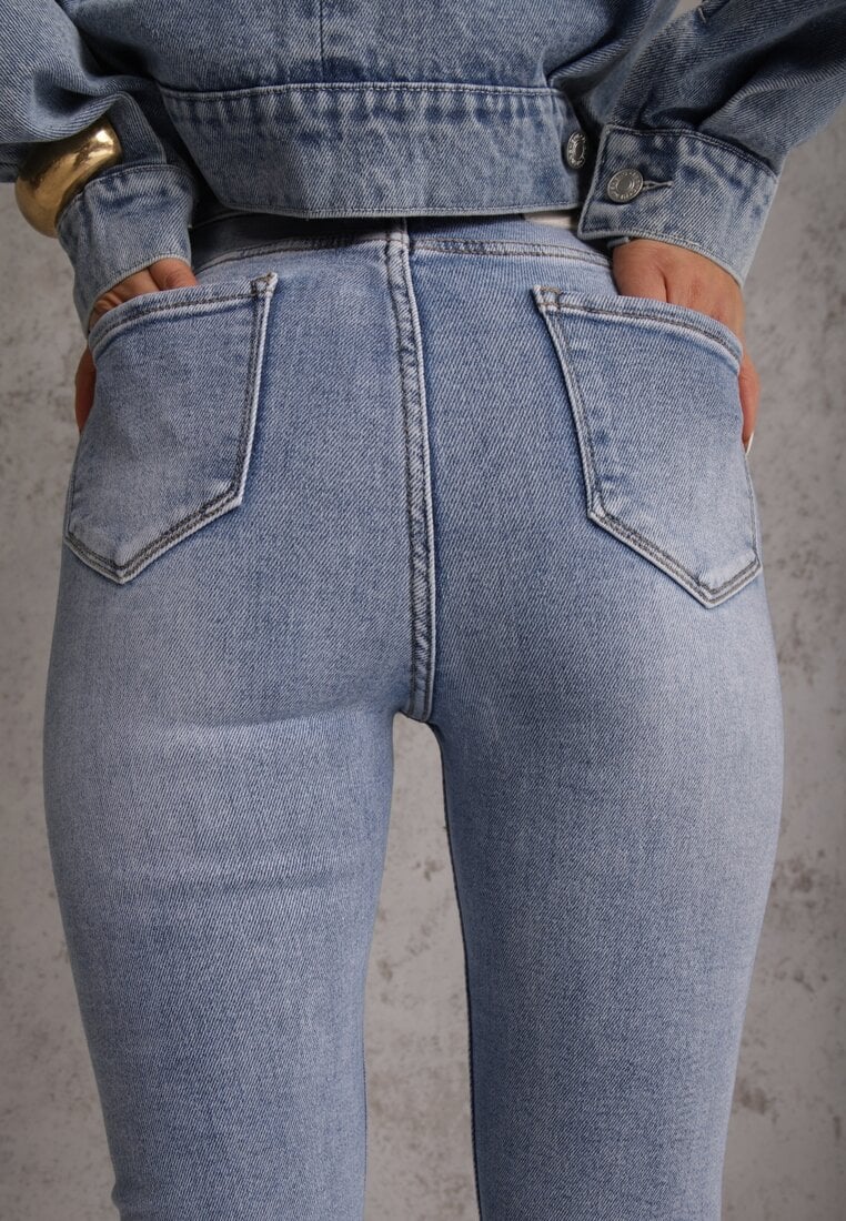 Niebieskie Jeansy Typu Skinny z Bawełny Nevitaes