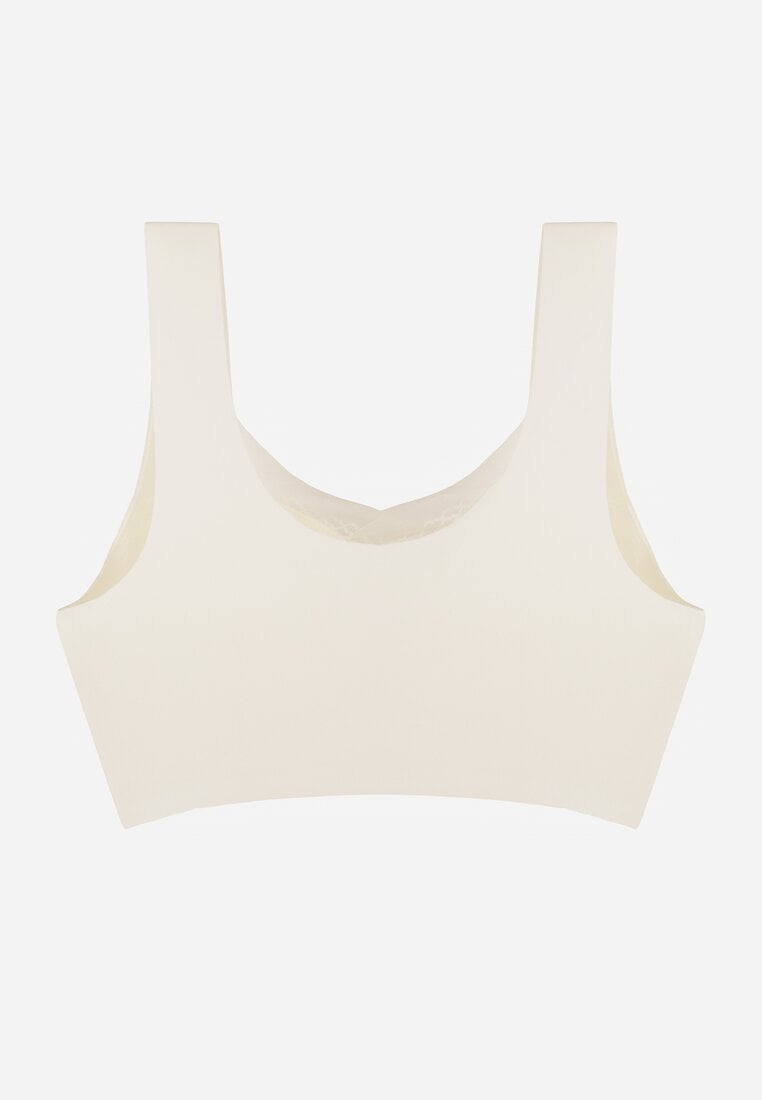 Biały Sportowy Biustonosz z Usztywnieniem Ozdobiony Siateczkową Wstawką Edalissa