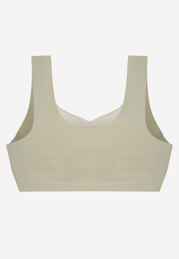 Zielony Sportowy Biustonosz z Usztywnieniem Ozdobiony Siateczkową Wstawką Edalissa