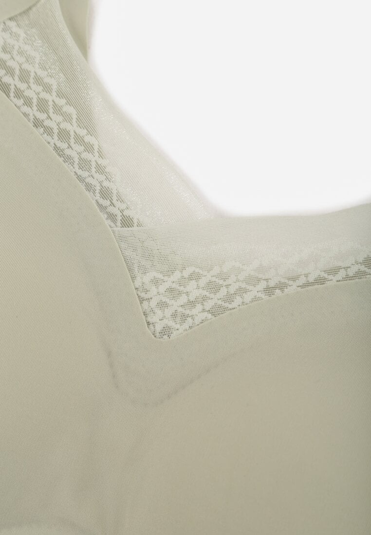 Zielony Sportowy Biustonosz z Usztywnieniem Ozdobiony Siateczkową Wstawką Edalissa