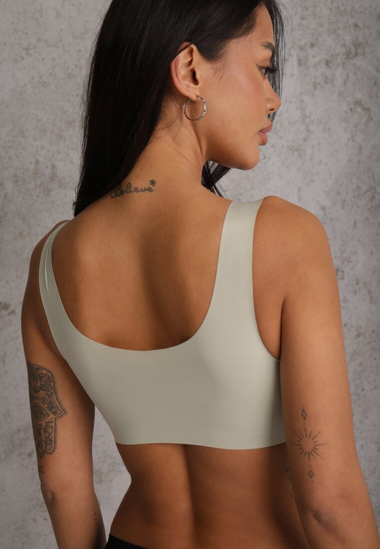 Zielony Sportowy Biustonosz z Usztywnieniem Ozdobiony Siateczkową Wstawką Edalissa