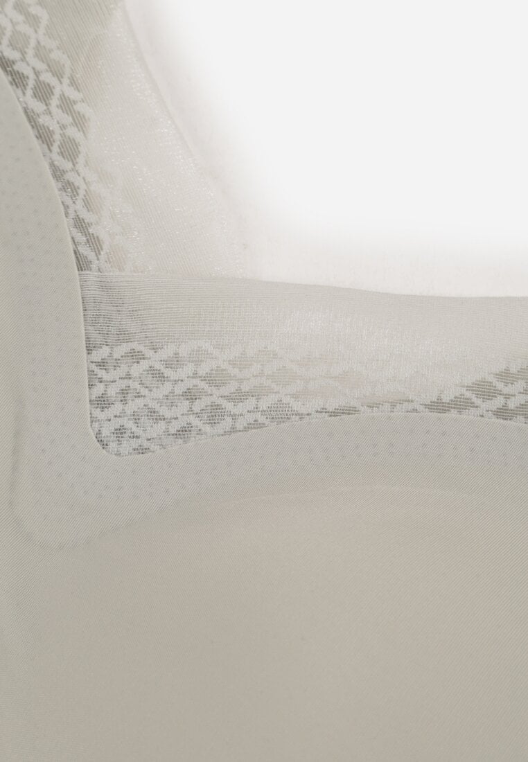 Szary Sportowy Biustonosz z Usztywnieniem Ozdobiony Siateczkową Wstawką Edalissa