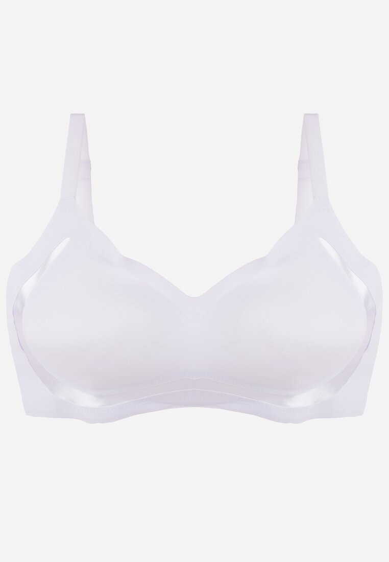 Biały Biustonosz Ozdobiona Przezroczystymi Wstawkami z Usztywnieniem Seanael